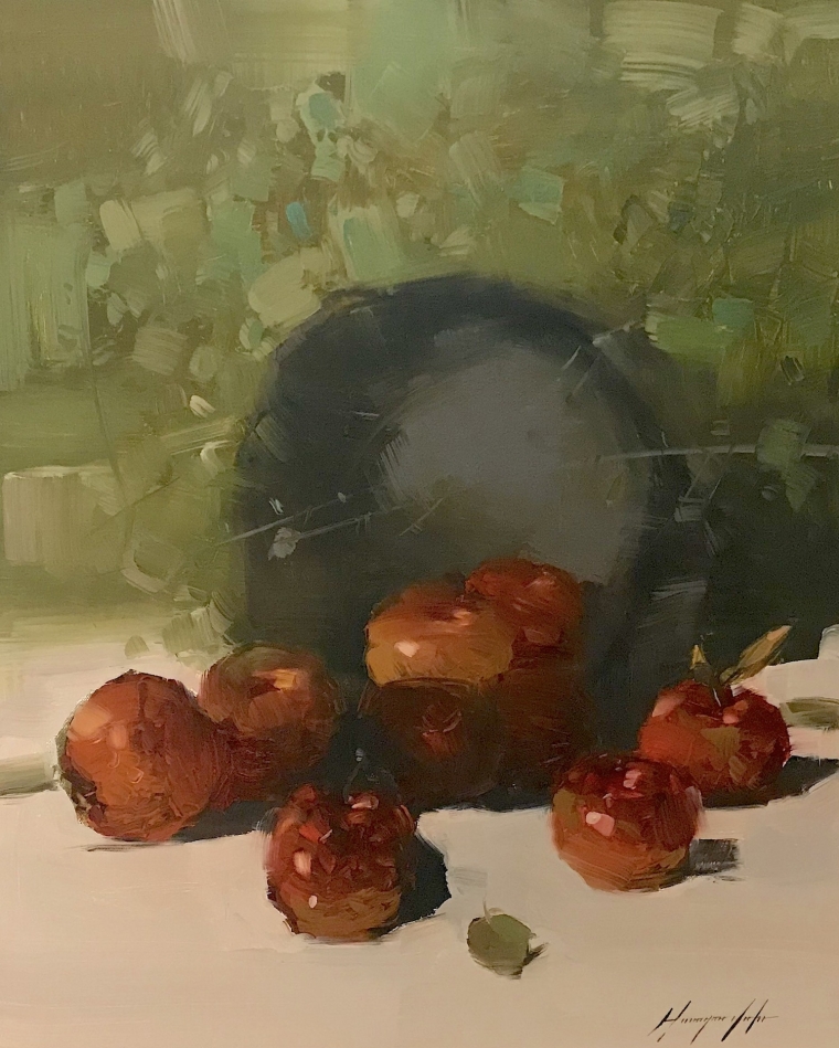 Apples, Original oil Painting, Handmade artwork, One of a Kind               